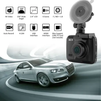 Conkim Dash Kamera Novatek 96660 Wifi Bil Kameraer, GPS Tracker 4K Ultra HD-2880*2160P nattesyn Bil DVR 150 Graders Vinkel Linse
