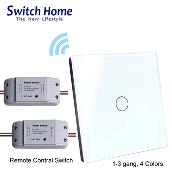RF-fjernbetjening lyskontakt, EU ' s Glas Trådløse væggen touch Skifte, DC strømforsyning modtager, sender controller skifte