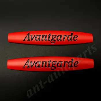 2x Metal Rød Avantgarde Bil Fender Logo Badge Decal Sticker W211 W203 V8, V12