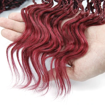 Faux locs et eller andet Curly Senegalesiske Twist Håret 14Inch 35Strands/Pack Syntetiske Braiding Hair Ombre Hæklet Hår