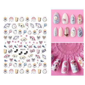 10STK farve tegneserie kat, hund, gris nail art nail stickers dyre designer-nail repair tool dekorative klistermærker