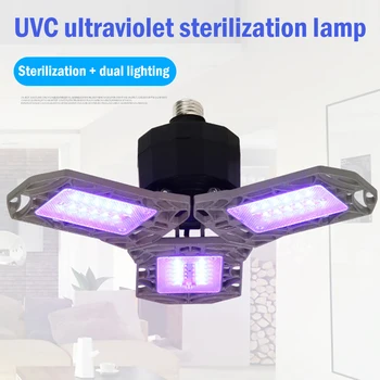 2 i 1 Desinfektion Belysning Lampen E27 Indendørs LED-UV Sterlizer UVC Bakteriedræbende Lampe Desinfektion Lampe Mide Fjernelse Lys