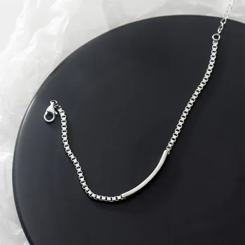 MloveAcc 925 Sterling Sølv Street Fashion Smykker i Sølv Stick Firkantet Armbånd til Kvinder, Piger Datter Gave