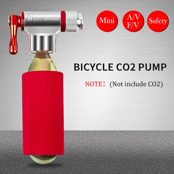 WEST CYKLING CO2-Pumpe Til Cykel Schrader Presta-Adapter Cykel Pumpe Pumpe Aluminium Dæk Tube Mini håndpumpe INGEN CO2-Patron