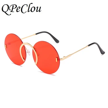QPeClou 2020 Mode Metal Punk Runde Solbriller Kvinder Brand Designer Vintage Uindfattede Farverige Solbriller Mænd Cool Vise Nuancer
