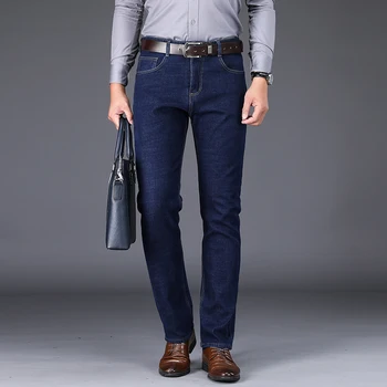 Klassisk herre Slim Fit Jeans 2019 Nye Business Mode, Denim Jean Bukser Blå Mærke Bukser Mandlige