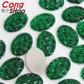 Cong Shao 100pcs 13*18mm Oval Form Harpiks Rhinestone stones Crystal Fladskærms Tilbage Perler For Tøj Dekoration Håndværk DIY CS600
