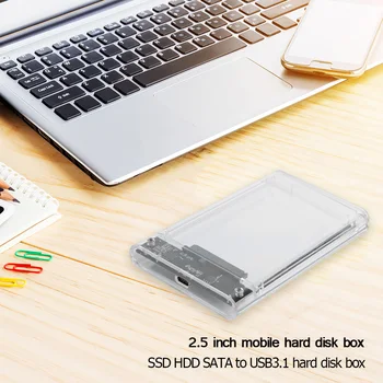 USB-3.1 Type-C Mobil harddisk Disk Box 8TB Gennemsigtig 2,5 
