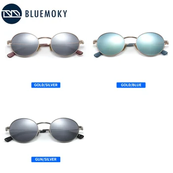 BLUEMOKY Legering af 90'erne Runde Polariserede Solbriller Kvinder Udendørs Kørsel UV400 Shades Brillerne Belægning Spejl Anti-Blænding Sol Briller