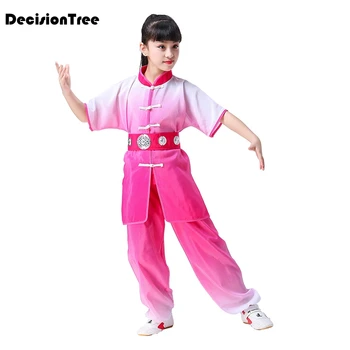 2021 kinesiske kung fu tøj til drenge, piger traditionelle wushu uniform martial arts sætter børn børn sceneoptræden, kostumer