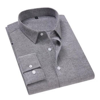 2021 Efteråret Nye herre ensfarvet Business-Shirt i Klassisk Stil, Mode Afslappet langærmet Skjorte Mandlige Mærke Tøj