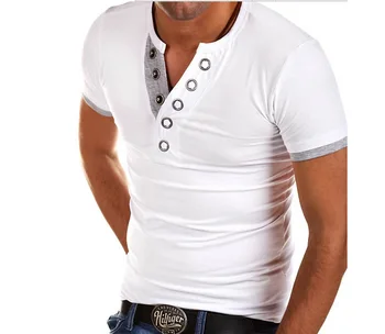 2019 Ny Dyb V-Hals T-Shirt Mænd Mode Kompression Kort Ærme T-Shirt Mandlige Muskler Fitness Stramme Sommer Top Tees
