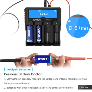 XTAR DRAGON VP4 PLUS Smart Batteri Oplader Sæt Posen Sonden Adapter Bil Oplader til Hurtig Opladning Cargador 18650 Batteri Oplader XTAR
