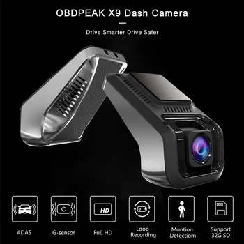 Skjult Smart WIFI Bil DVR X9 ADAS Dash Cam Mini Kamera, 1080P HD-Linse Kørsel Optager Skjulte Type for Android Multimedia-Afspiller