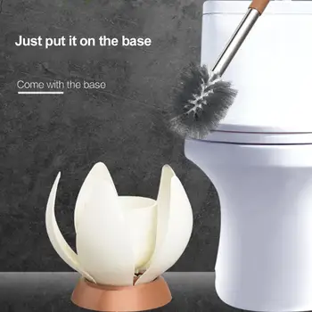 Kreative Lotus Toilet Børste Med Lange Indehaveren Badeværelse Sæt Husstand Wc Cleaning Tool Automatisk Lukkede Toilet Bowl Børste