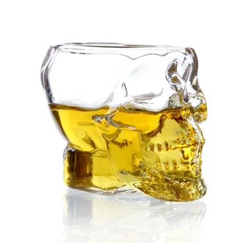 3D-Gennemsigtig Kreative Kranie Formet Shot Glas Krystal Hoved Cup for Whisky Hjem Halloween Dekorative Bar Kopper