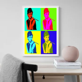 Farverige Ananas Olie Maleri, der er Trykt på Lærred Andy Warhol Kunst Plakat Audrey Hepburn Væg Billeder for at Stue Indretning