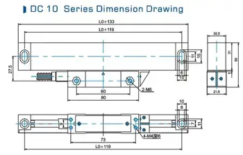 DITRON 0-1100mm 1um opløsende Optisk Sensor Lineære Optiske Skala ,DB9 stik TTL Signal Lineær Skala Glas