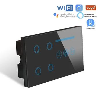 Smart WIFI Skifte 4 bande WIFI lyskontakt med wifi Loft Ventilator Skifte,Hvid Krystal Glas Panel,Arbejde alexa,google
