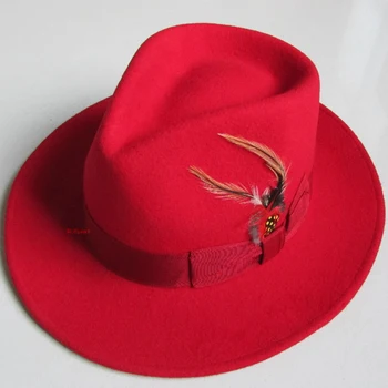 LIHUA Helt Uld smudsafvisende Crushable Kjole Fedoras Hat,Mænd er Ligesom Bløde Bowler Hat Til Jul Women 's Jazz-hat