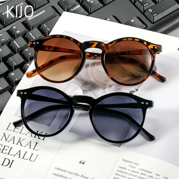 KIJO runde unisex solbriller brand designer briller ocean linse shopping kvindelige solbriller