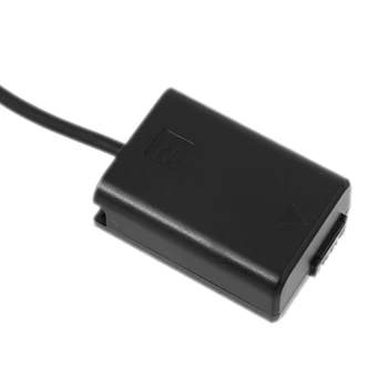 OOTDTY USB til NP-FW50 Dummy Batteri Eliminator Strømforsyning Foråret Kabel til Sony A7 A7RII A6500 A6400 A6300 A6100 A6000 Kamera