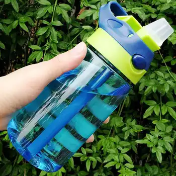 10 stk 5 Farve 500ml Børn vandflaske Med Halm Plast vandflasker For Børn Flasker er BPA-Fri Sports Bottle Skole Drinkware
