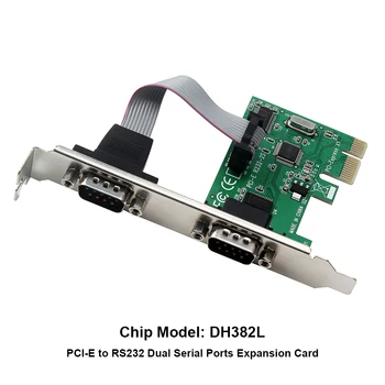 PCI-E til RS232 Dual Serielle Porte Interface udvidelseskort KOM Adapter Til Stationære PC ' en til Windows 2000/xp/server 2003/xp 64 grube