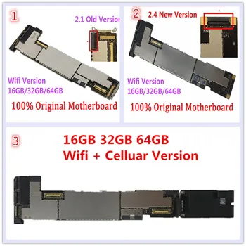 Original Bundkort Til iPad 2 WIFI Bundkortet A1395 / WiFi +Min 3G Version A1396 A1397 Ulåst Logic Board Gratis iCloud