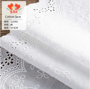 5Yards/pack Nye Ccotton Strip blomsterbroderier Tøj Nederdel LaceHome Tekstil Tilbehør Bredde 19,5 cm