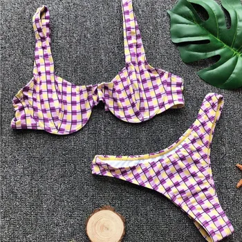 Kvinder Sexet Push-up Polstret Bh Bandage Ternet Bikini Sæt Badedragt Trekant Badetøj badetøj Varm Sommer