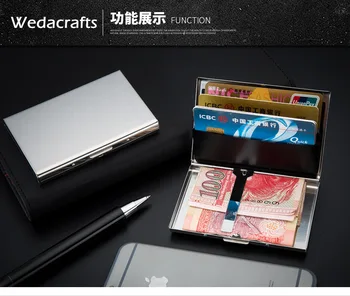 High-Grade rustfrit stål mænd kreditkort indehaveren kvinder metal bank card case card box rfid-card wallet