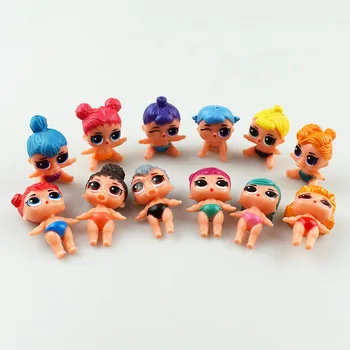 12 Lol Overraskelse Dukker, Legetøj fremstillet i Hånden Overraskelse Bolden Baby Fødselsdag Kage Dekoration Kun Dukker Sjove Fødselsdag Gaver til Baby Pige