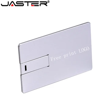 JASTER USB Flash Drive 4GB 16GB, 32GB, 64GB Metal Kortet Pendrive Business Gave Stick Kredit Pen Drive(5PCS brugerdefinerede LOGO)