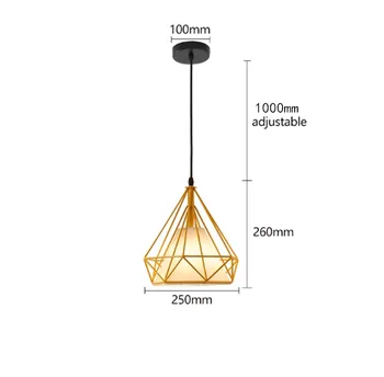Moderne bur vedhæng lys strygejern retro, minimalistisk Skandinavisk loft pyramide køkken pendel metal pendel E27 Indendørs