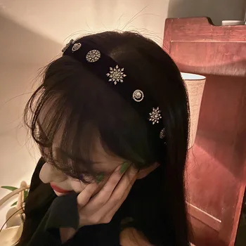 Barok Bånd Stor Bue Pearl Krystal Pandebånd For Kvinder Korea Hår Tilbehør Hår Band Hår Buer Crown Hairbands