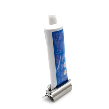 1 stk Badeværelse tilbehør sæt tandpasta squeezer rør dispenser husstand tandpasta rør i rustfrit stål tandpasta rack