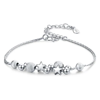ModaOne Stjerneklar Stjernede Pentagram Runde Perle 925 Sterling Sølv Armbånd Til Kvinder Koreanske Trendy Fine Smykker Gaver