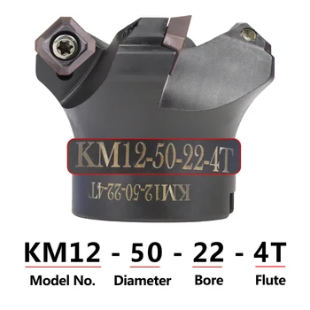 XCAN KM12R50-22-4T Hårdmetal Indsætte Fastspændt Face Mill CNC Drejebænk, Fræser