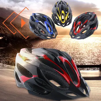 Cykling-Hjelm, Justerbare Ultralet Cykel 65 Cm Rød/Gul/Blå Sikkerhed Unisex Stødsikkert med Visir Bjerg
