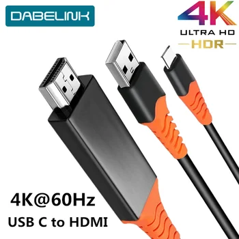 USB-C til HDMI 4K-60Hz Kabel Type-C til HDMI Adapter Thunderbolt 3 Til Macbook, iPad 2018 Huawei P20-P30 Pro Video USB-C HDMI-Kabel