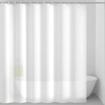 Gennemsigtig ensfarvet badeforhæng Badekar Plast Vandtæt Anti-mug Hjem Badeværelse med Badekar Partition Gardiner Adskillelse