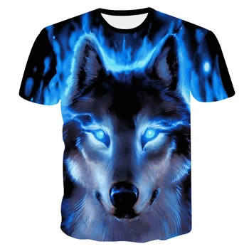 2020 Nyeste Wolf 3D-Print Dyr Cool Sjove T-Shirt Mænd kortærmet Sommer T-Shirt Mandlige Mode tshirt Mandlige 4XL