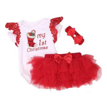 2020 Jul Baby Kostumer Sæt Spædbarn Buksetrold Piger Første Jul Udstyr Nyfødte Xmas Sparkedragt Sæt Tøj Fødselsdag Gaver