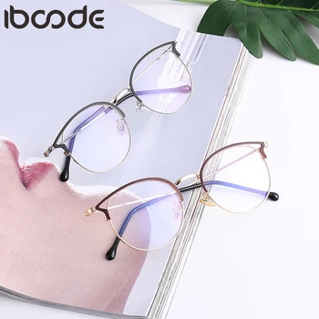 Iboode Anti Blå Lys Runde Cat Eye Briller Ramme Kvinder Mænd Computeren øjenværn, Briller Optiske Syn Unisex Gafas
