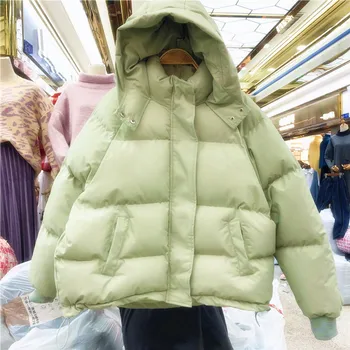 Dame Parka Casual Outwear Efterår Og Vinter Oversize Jakke Hooded Coat Kvinder Mode 2020 Bomuld Parkacoats Kvindelige