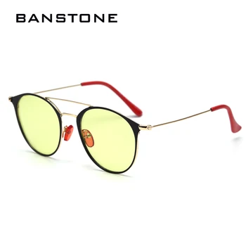 BANSTONE Mode Vintage Runde Metal Stil Polariserede Solbriller Kørsel Misfarve Linse, Mærke, Design, Sol Briller, Oculos De Sol