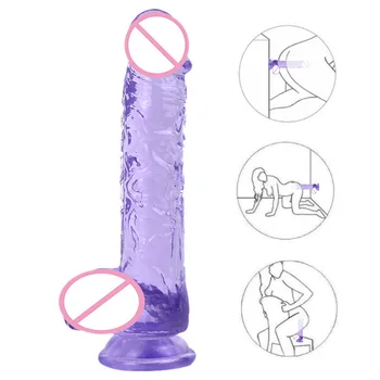 Dildo Jelly sugekop Kvindelige Onani Realistisk Penis G-spot Orgasme, Anal Plug Sex Legetøj til Kvinder Voksen Produkt