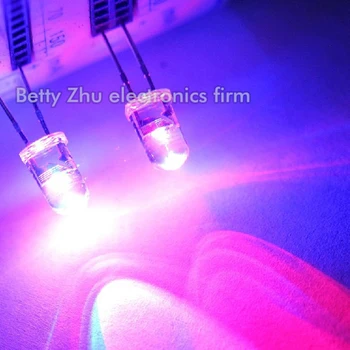 1000PCS/MASSE 5MM Rund LED-light-emitting diode blinker rød og blå dobbelt flash gensidig