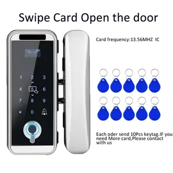 NFC-Smart Låse Boring Gratis Office-Glas Dør Lås Fingeraftryk Kode Lås Home Security Elektronisk dørlås